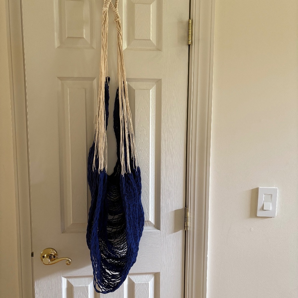 Navy Blue Cotton Macrame Hammock Chair/Toy Sling